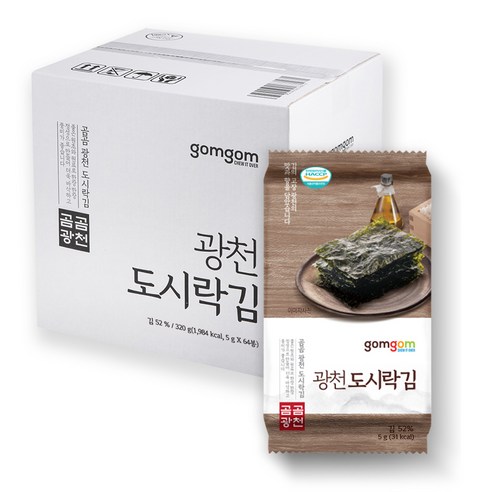 광천 도시락김, 5g, 64개