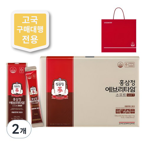 에브리타임 홍삼정소프트 + 쇼핑백, 200ml, 2개
