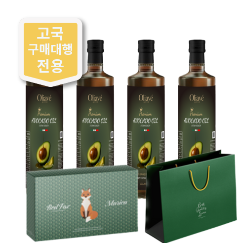 올리아베 선물세트 엑스트라버진 멕시코 최상급 HASS품종 100% 냉압착 아보카도오일, 4개, 250ml
