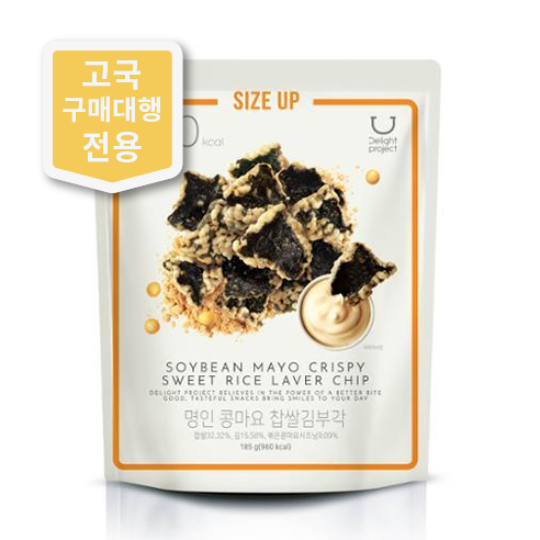 딜라이트 프로젝트 명인 콩마요 찹쌀김부각 185g 대용량