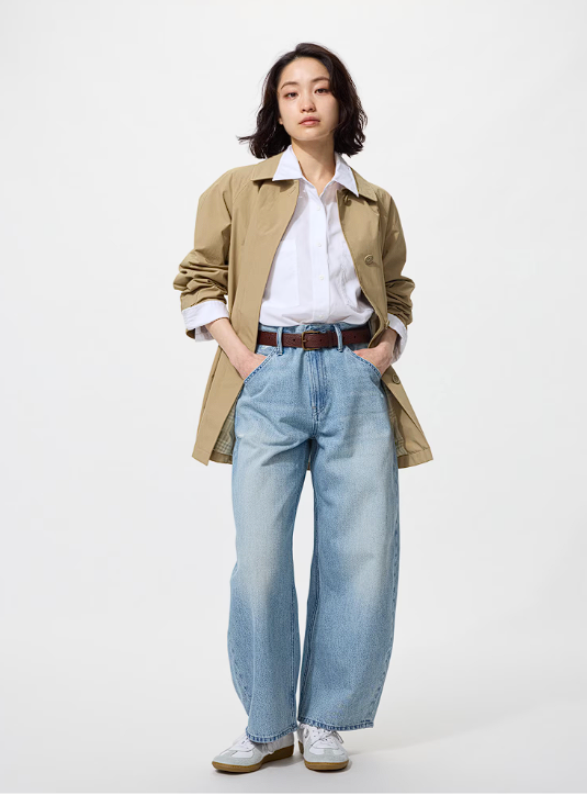 유니클로 버기 곡선 청바지