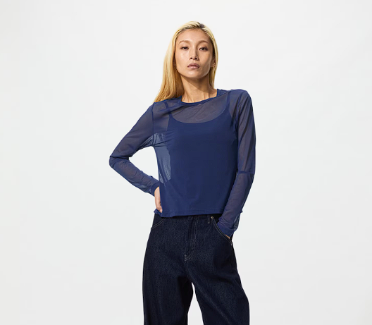 유니클로 메쉬 크루넥 T