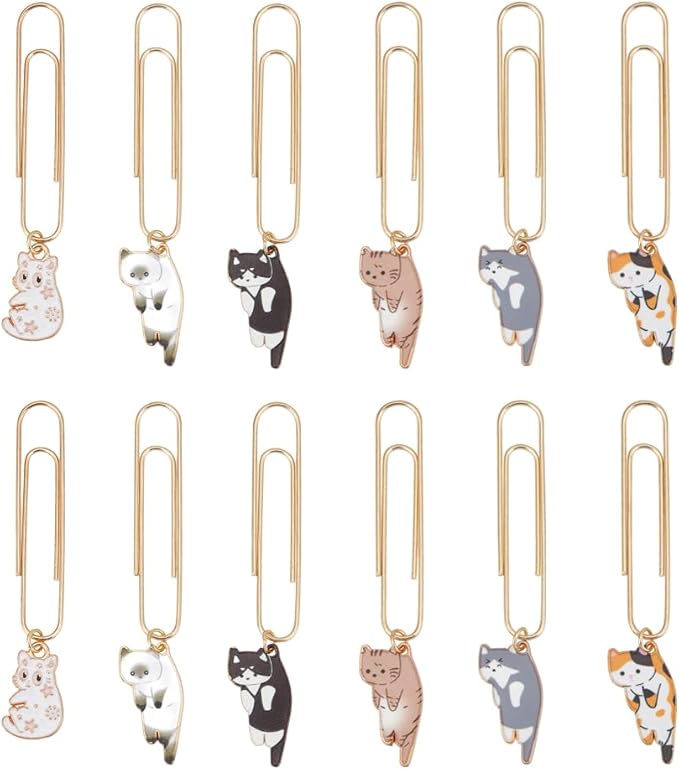 OLYCRAFT 12pcs 6 Colors Paper Clips 귀여운 클립